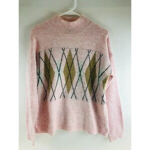 Verve Ami Sweater, Women's Size Medium, Pink, Brown, Pullover